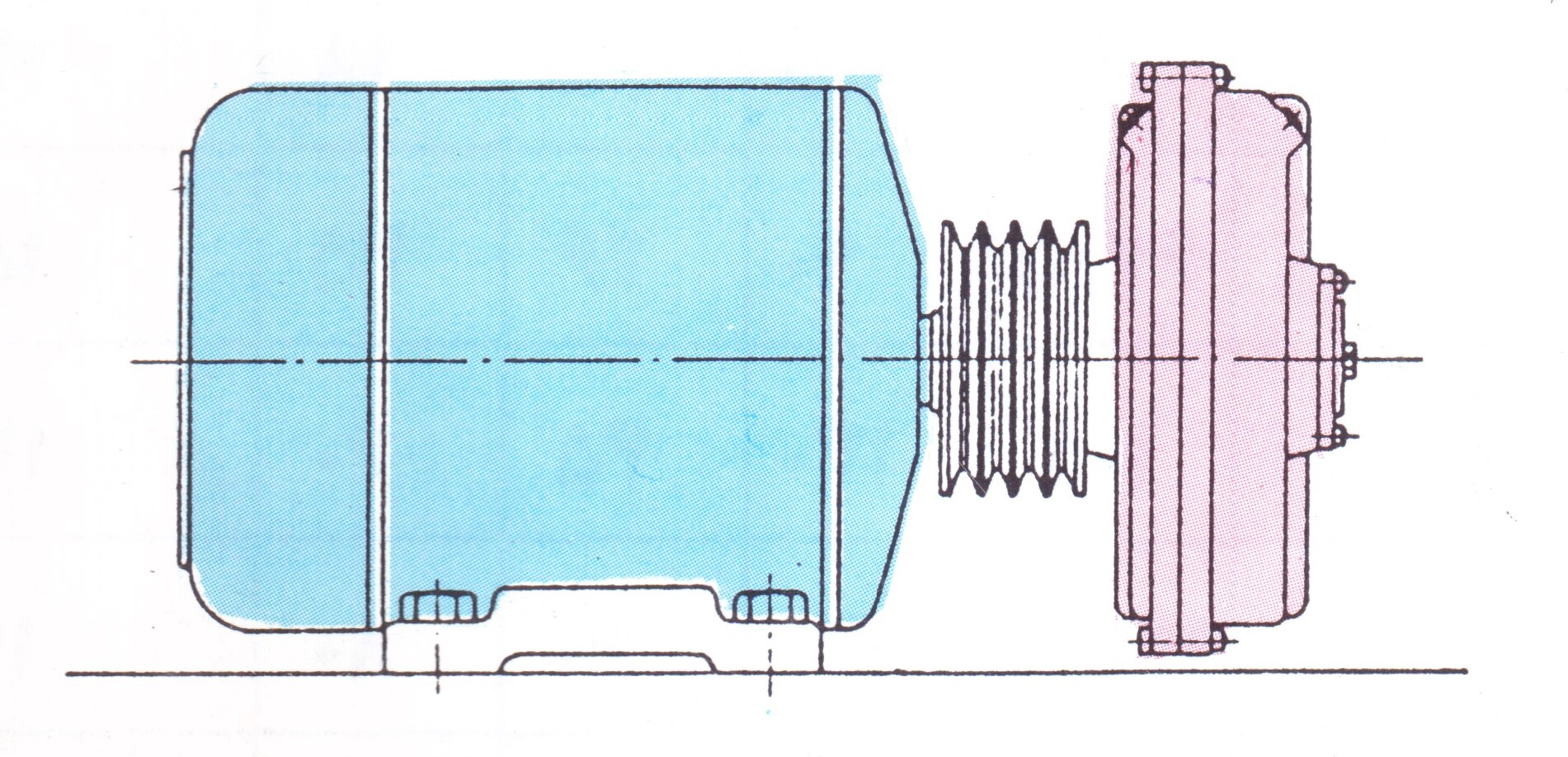 کوپلینگ غیر مستقیم پولی دار نصب کوپلینگ هیدرولیکی غیر مستقیم پولی دار بر روی موتور